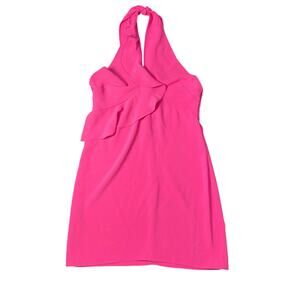 Amanda Uprichard New York Hot Pink Halter Mini Dress Size S